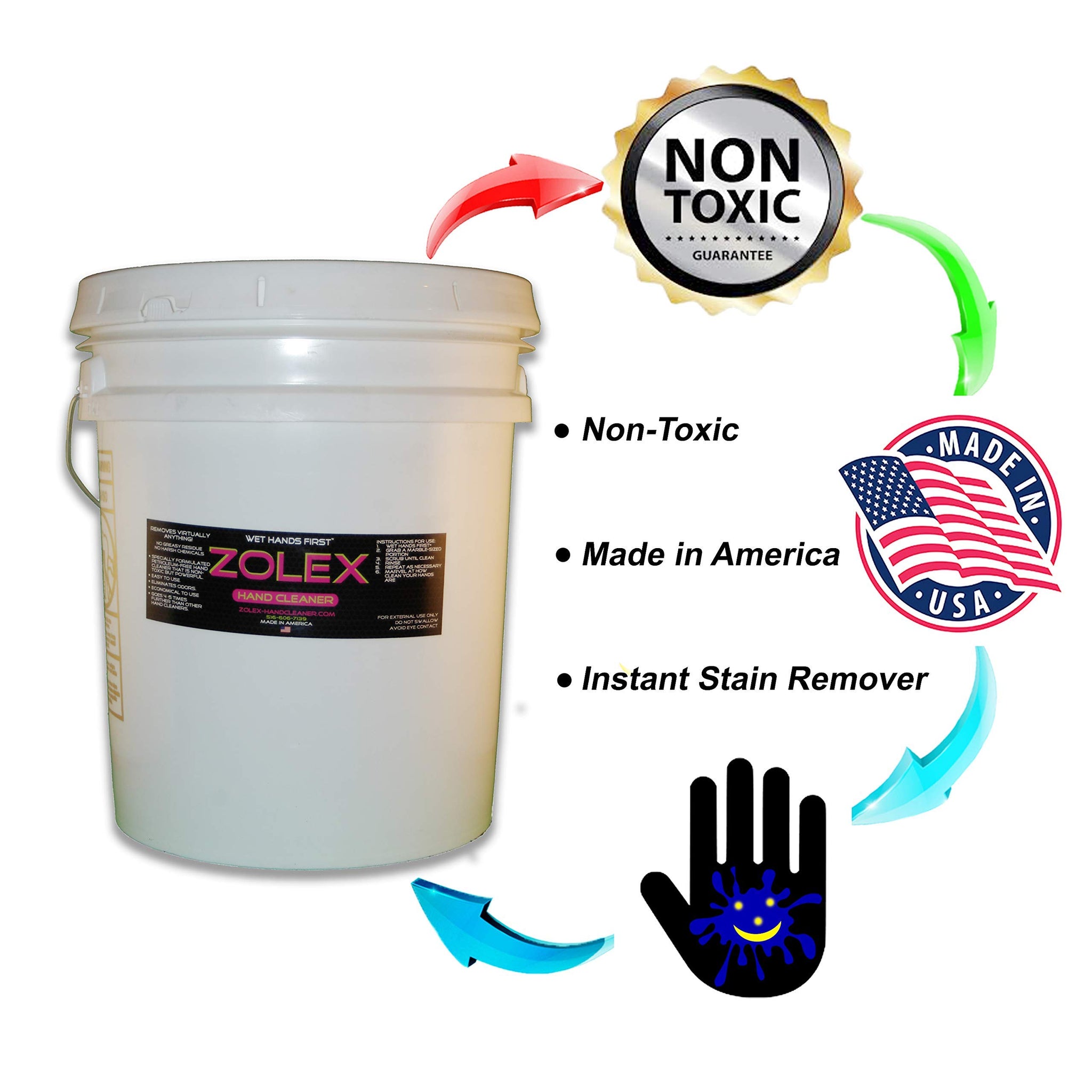 Zolex Water-Activated - Hand Cleaner for Working Hands| Stain Remover for Heavy Duty Workers | Grease Remover for Auto Mechanics - Non-Toxic Petroleum