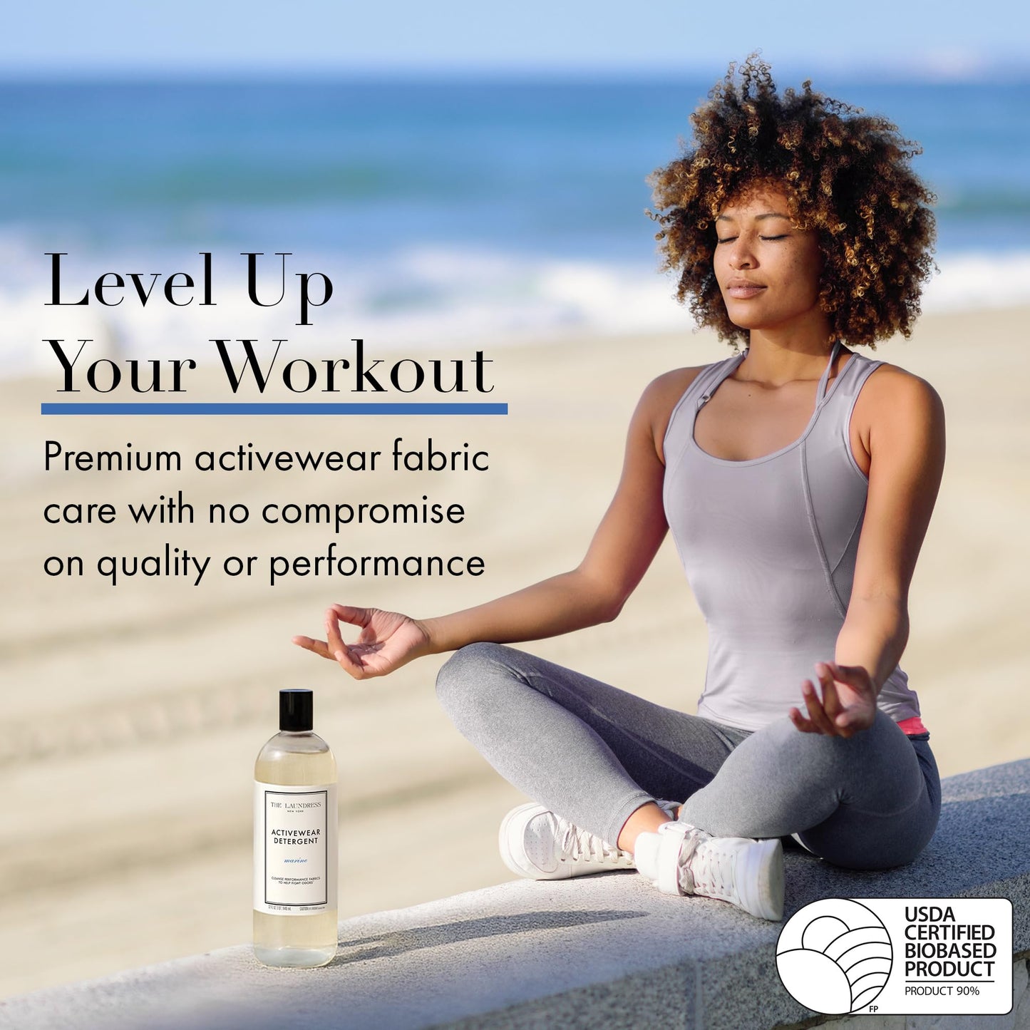 The Laundress Activewear Laundry Detergent, 32 Oz, Marine Fragrance, 4-in-1 Enzyme Blend for Workout Performance Fabrics, Fights Sweat Odors & Stains