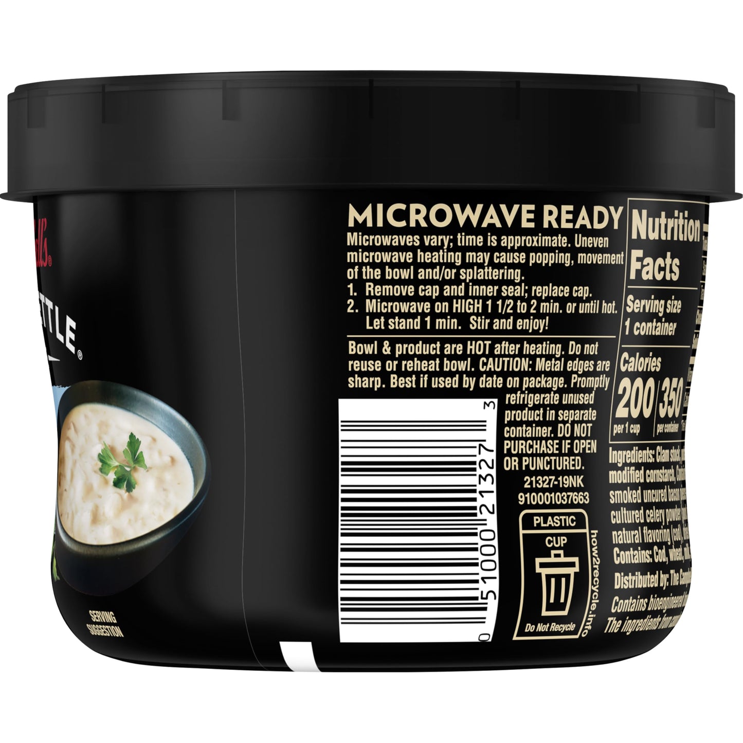 Campbell's Slow Kettle Style New England Clam Chowder, 15.5 oz. Tub