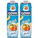 Goya Peach Nectar Juice, Pack of 2 (33.8 oz Bottles) Sweet and Juicy Tropical Drink, Perfect for Smoothies, Cocktails, Mocktails and Everyday
