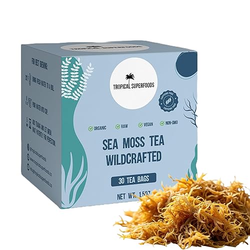 Sea Moss Tea, Pure Wildcrafted Organic Sea Moss Tea 92 Minerals - 30 Sea Moss Tea Bags