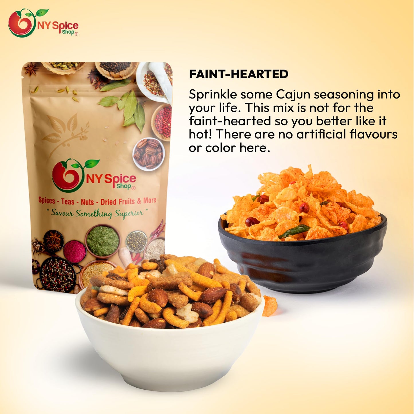 NY SPICE SHOP Cajun Hot Mix - 3 lbs. (Pound) Hot Cajun Snack Mix - Crunchy Spicy Snack Mix - Hot Cajun Snacks Spicy Mix - Sweet & Salty Nutty Crunchy