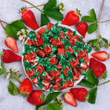 Strawberry Filled Hard Candy Bon Bons 2 lbs Bulk Pack - Individually Wrapped Christmas Fruit-Filled Candy, Classic Strawberry Hard Candy for Holiday