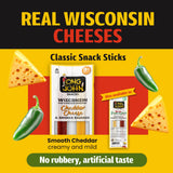 Long John Snacks Meat and Cheese Sticks - Original Smoked Sausage & Real Wisconsin Cheddar Cheese Stick - High Protein Snacks Made from Premium USA