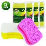 Scrub Sponge by Scrubit -Multipurpose Cellulose Cleaning Sponges with Non Scratch Scouring Pad for Dishes, Pots, Pans, Glass Cooktop - Super Absorbent