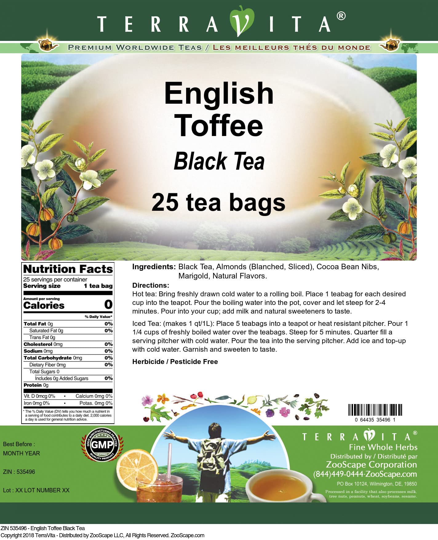 English Toffee Black Tea (25 tea bags, ZIN: 535496)