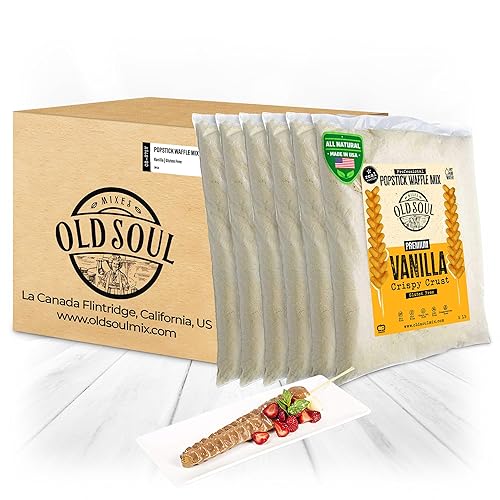 OldSoul Professional Popstick Waffle Mix | Stick Waffles Dough Mix | 30 Lbs | Vanilla Flavor | 672 Waffles (30 Lbs, Gluten Free)