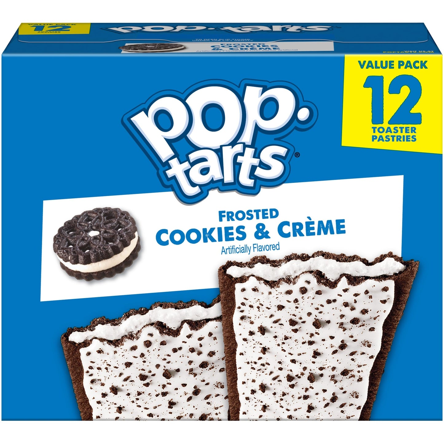 Pop-Tarts Toaster Pastries, Breakfast Foods, Kids Snacks, Frosted Cookies and Creme (12 Pop-Tarts)