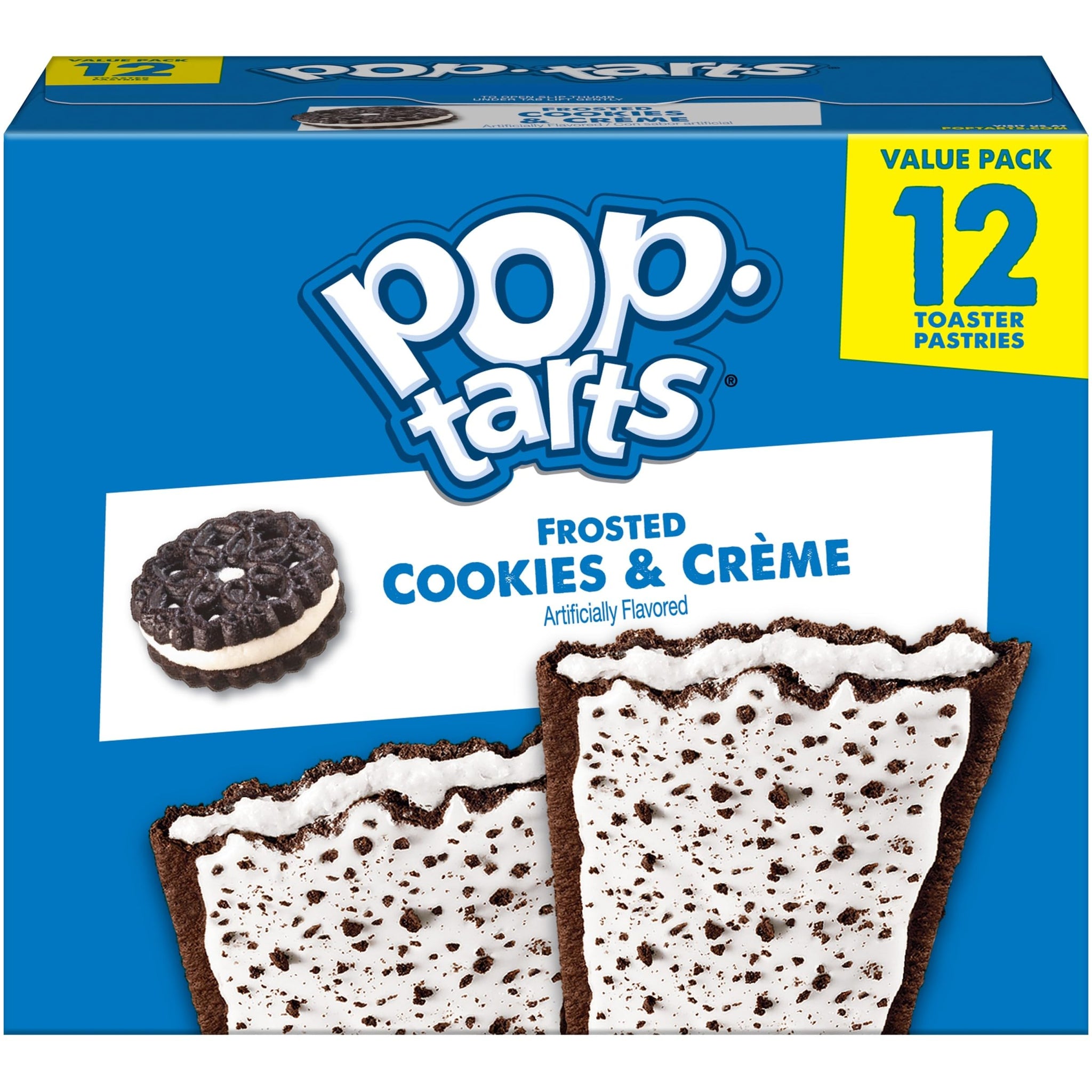 Pop-Tarts Toaster Pastries, Breakfast Foods, Kids Snacks, Frosted Cookies and Creme (12 Pop-Tarts)