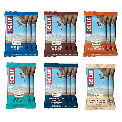 CLIF BAR - Energy Protein Bars - Variety Pack - 6 Flavors - Made with Organic Oats - Energy Bars - Non-GMO - (16 Pack)