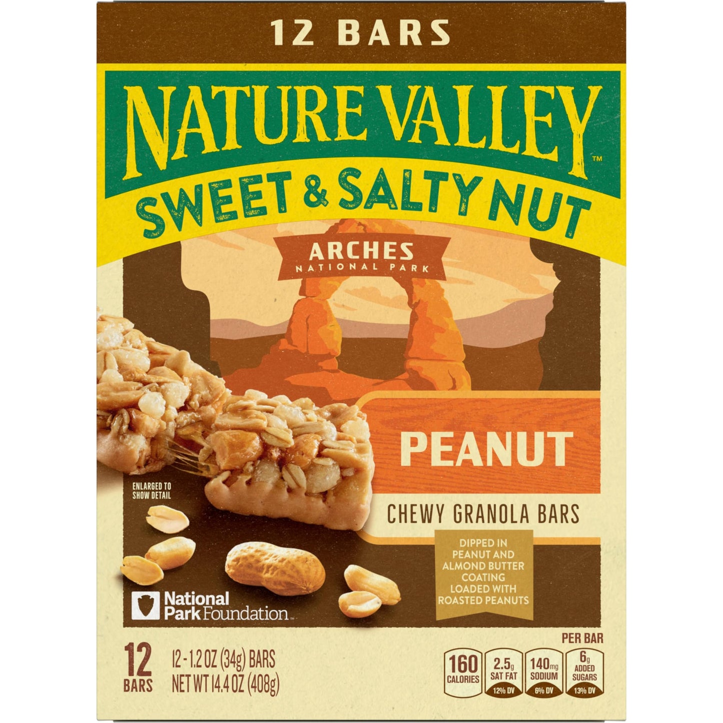 Nature Valley Granola Bars, Sweet and Salty Nut, Peanut, 12 Bars, 14.4 oz