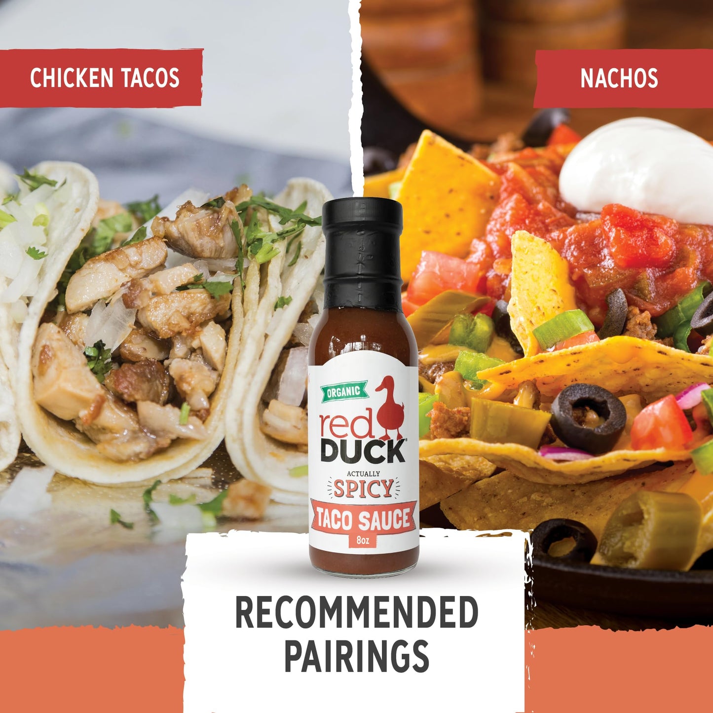 Red Duck Actually Spicy Organic Taco Sauce - Gluten-Free, Vegan, 8 ounces