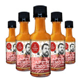 CAPTAIN DEMO's BIG TRUFFLE Red Hot Pepper Sauce- 5 Pack of Mini Travel Bottles. Never Leave Home Without Capt'n Demo!