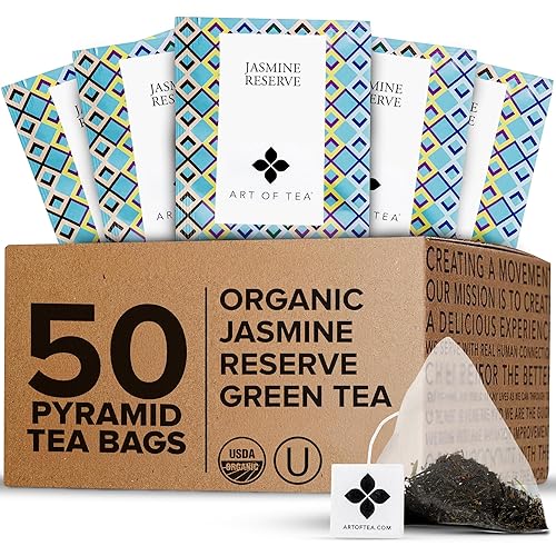 Art of Tea | Organic Jasmine Reserve (Jasmine Tea) | 50 Pyramid Tea Bag Sachets