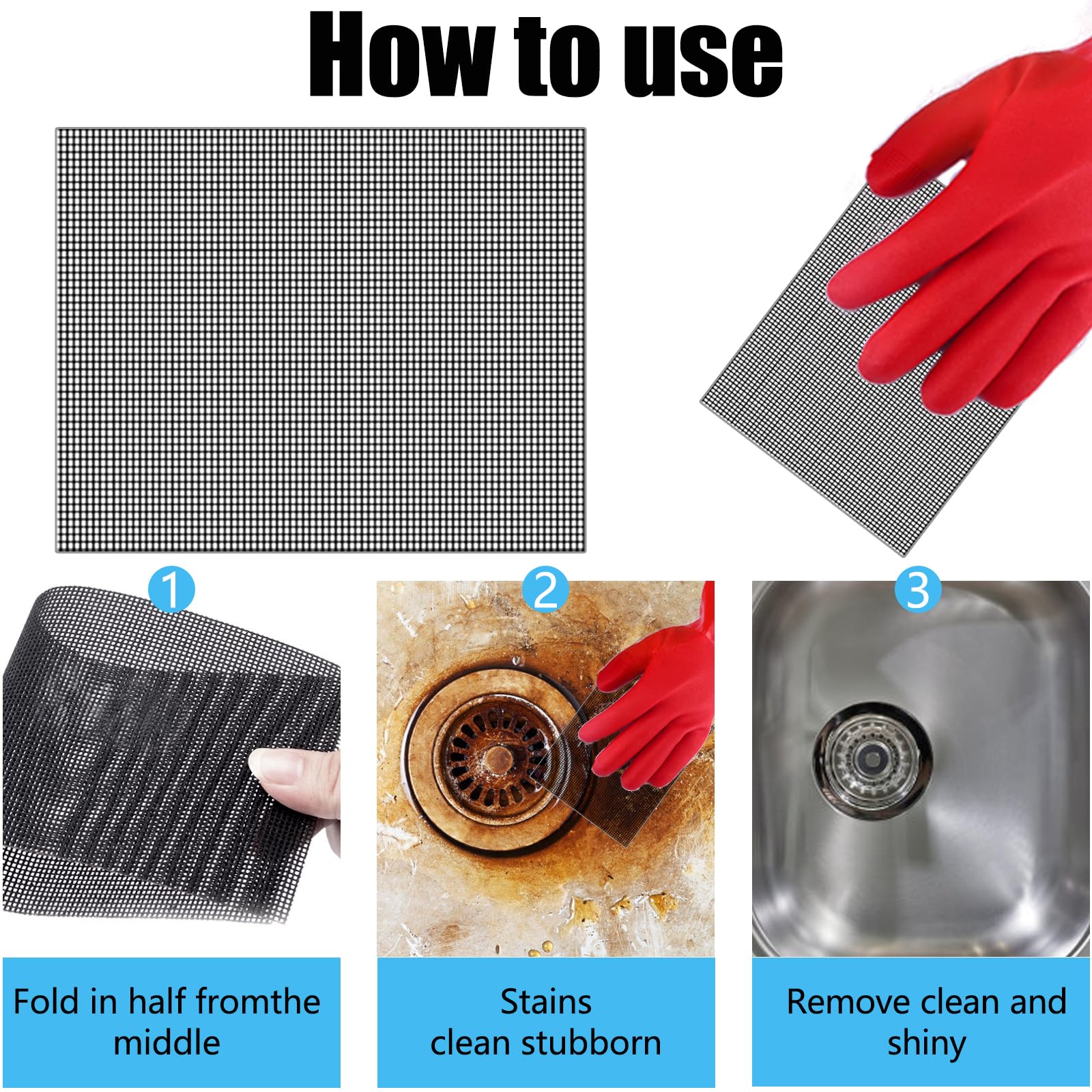 Qiveaory 2024 New Upgrade Toilet Cleaning Screens Toilet Cleaner Hard Water 5.5 x 4 Inch Flexible Scrubbing Pads Remove Calcium Deposits Carbon Rust