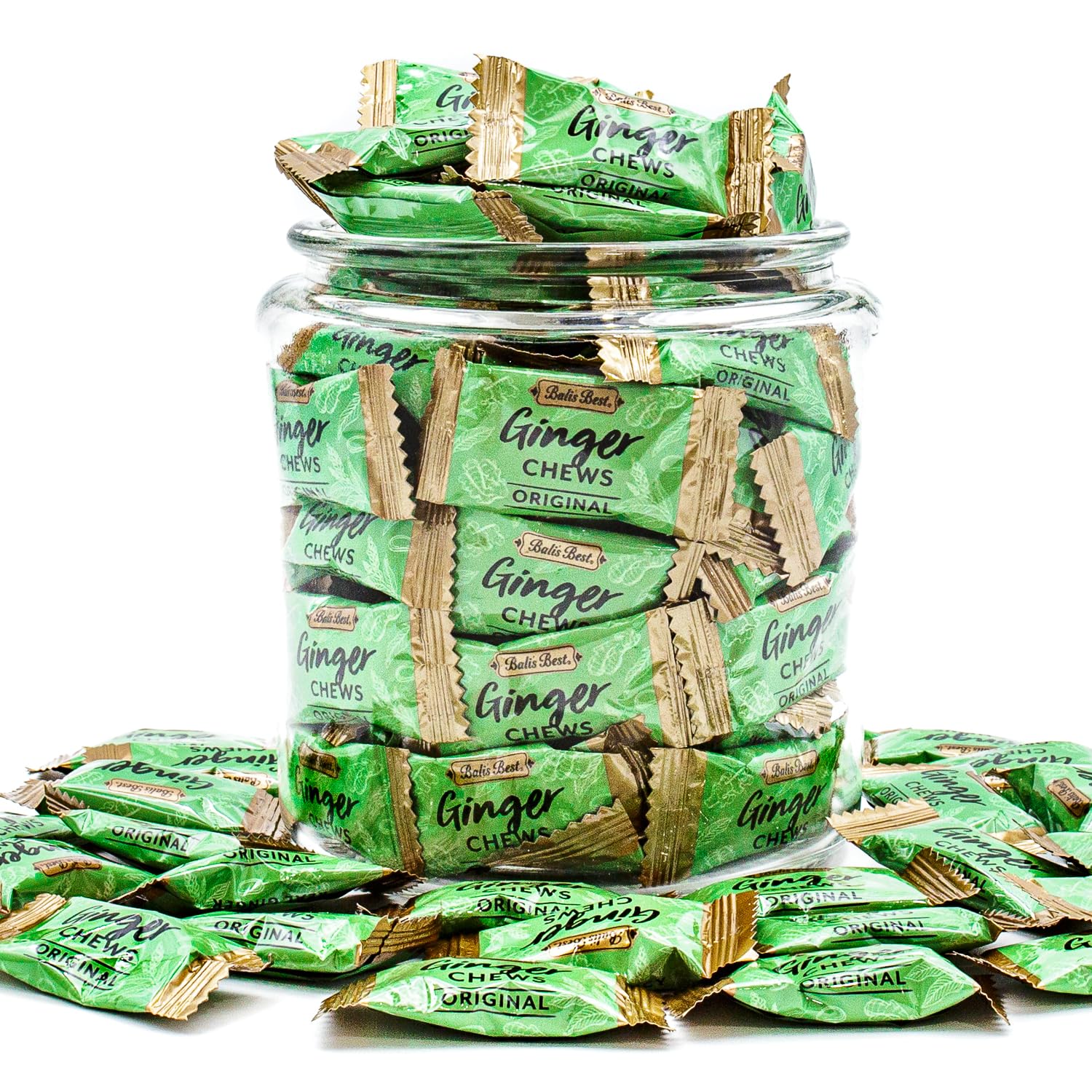 Ginger Candy Chews for Nausea Relief 1 lb - 100% Natural Original Flavor, Individually Wrapped, Bulk