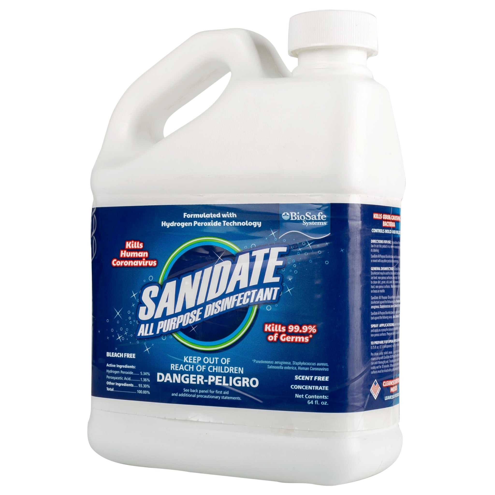 Powerbuilt SaniDate Disinfectant Solution (64Oz) kills 99.9% of viruses, bacteria and germs works with Saniflow Sprayer - 647731