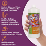 Enzyme Drain Cleaner & Deodorizer for Sink Drain, Showers, Septic Systems, Bathroom & Kitchen - Smell Remover for Fruit Fly Garbage Disposals