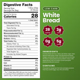 WiO SmartFoods™ White Bread Sliced, 20 Slices (1 Loaf), Low-Carb, Keto-Friendly, Fat-Free, Sugar-Free, Perfect for Sandwiches, Snacks, and Baking