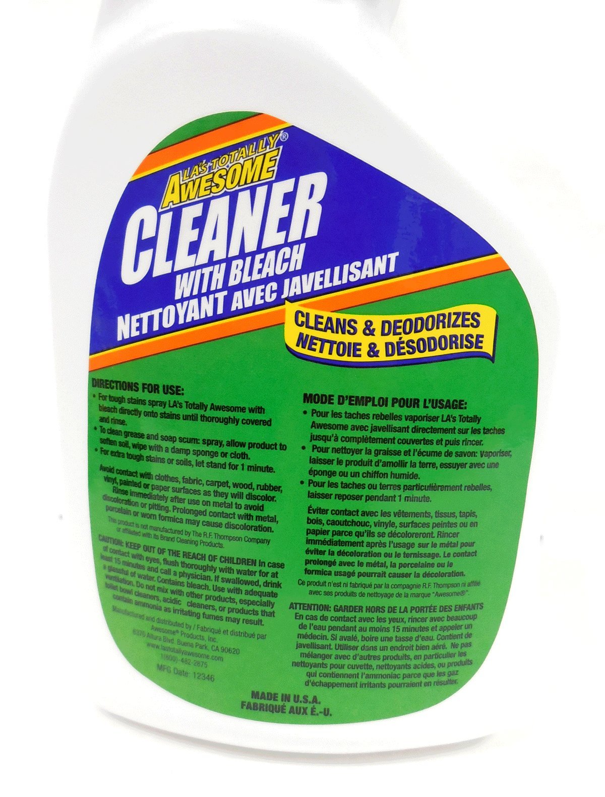 Awesome Products 205 205 Cleaner with Bleach LA's Totally Awesome 205 All-Purpose Cleaner, 32 oz Spray Bottle