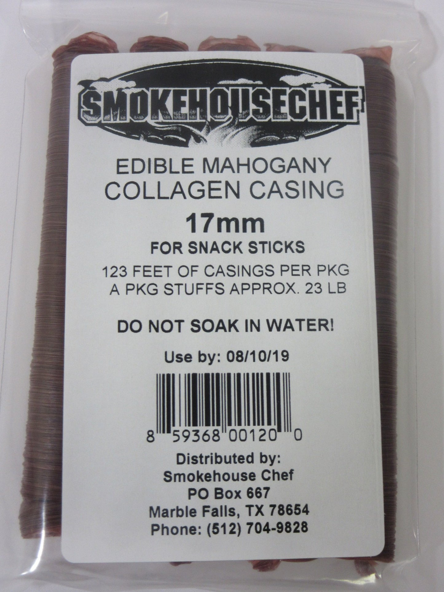 17 mm SLIM snack stick casings for homemade snack Slim Jim sausage. Just add beef, venison, pork etc. ENOUGH Casings for 23 lbs of meat. 5 strands per