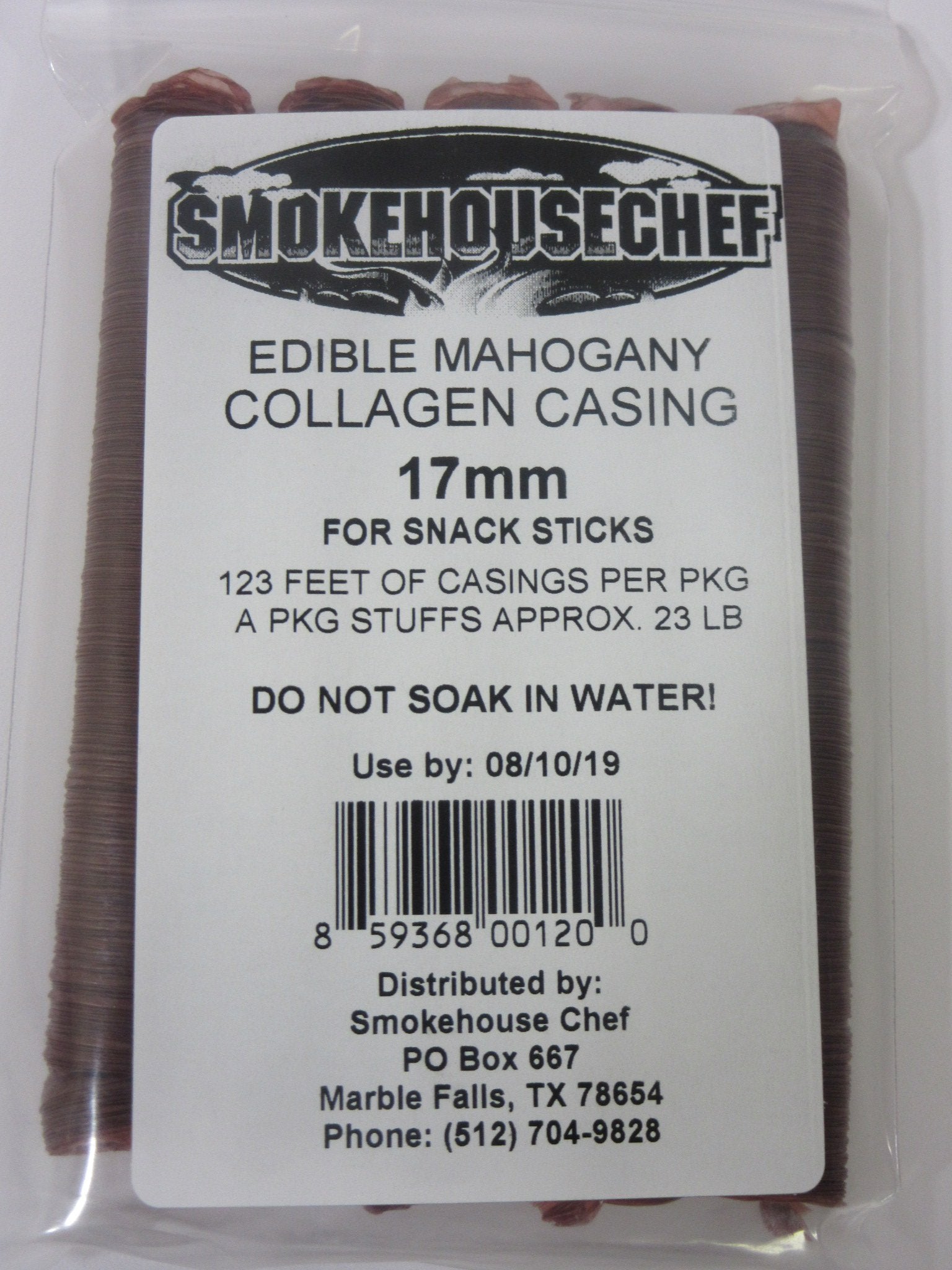 17 mm SLIM snack stick casings for homemade snack Slim Jim sausage. Just add beef, venison, pork etc. ENOUGH Casings for 23 lbs of meat. 5 strands per