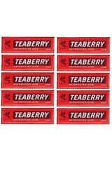 Teaberry Chewing Gum - Classic Retro Nostalgic Yummy Flavor originated by Clark's Finally Back! - Gerrit's Tea Berry Flavor (10 Packs)