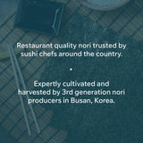 Umikai Premium Sushi Nori Sheets 50 Count, Single Package, Restaurant Quality, Used for Maki, Hand Rolls, Onigiri, Musubi