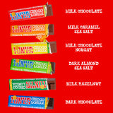 Tony’s Chocolonely Rainbow Chocolate Candy Bar Variety Pack, Belgian Dark & Milk Chocolate With Sea Salt, Caramel, Almond, Hazelnut, & Nougat, Made