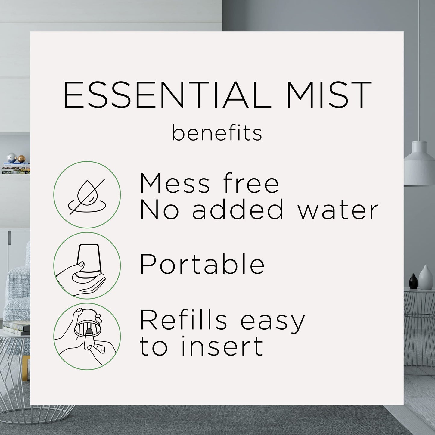 Air Wick Essential Mist Refill, 1 ct, Fresh Pine and Juniper, Essential Oils Diffuser, Air Freshener, Fall scent, Fall decor