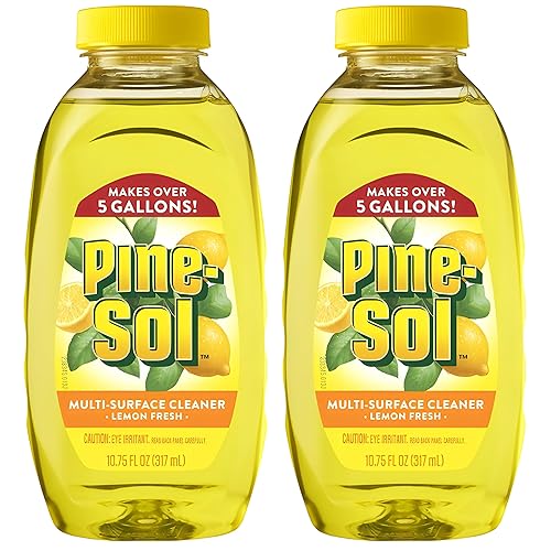 Pine-Sol Multi Surface Cleaner, 2 Pack, Concentrated Multi Purpose Cleaner and Degreaser for Kitchen and Bathroom, Makes 5 Gallons, Lemon Fresh Scent