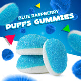 Blue Raspberry Puffs | Gummy Candy | 1 Lb Bag | Blue Candy for Baby Shower Favors & Gender Reveal Parties | Puffy Gummies for Goodie Bags & Cake
