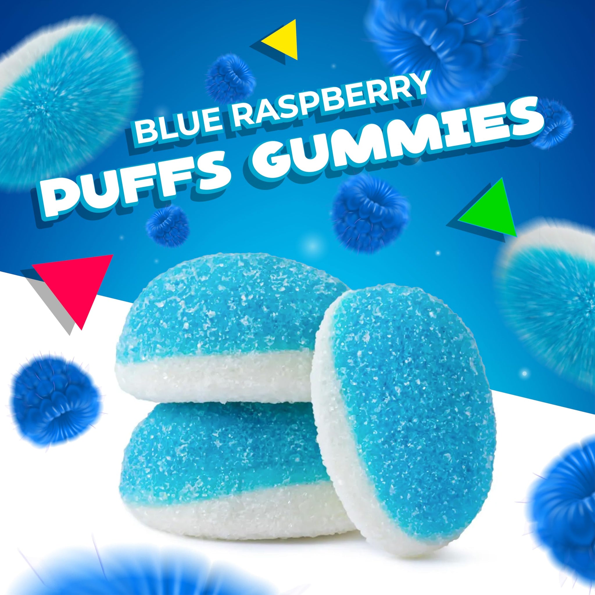 Blue Raspberry Puffs | Gummy Candy | 1 Lb Bag | Blue Candy for Baby Shower Favors & Gender Reveal Parties | Puffy Gummies for Goodie Bags & Cake
