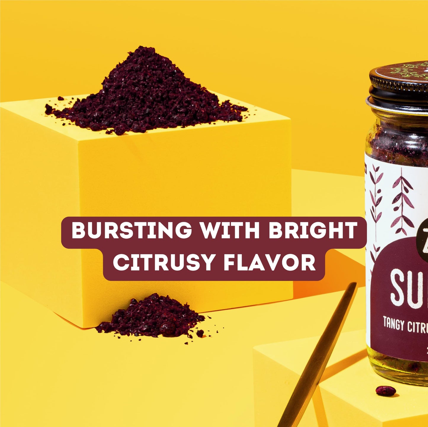 Sumac by Z&Z | Ground Sumac Spice Made from Fresh Tangy Citrus (Sumac) Berries | Turkish Sumac Seasoning for Marinades, Salads, Rice, & Hummus |