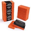 Griddle Cleaning Pads for Blackstone Flat Top, Non-Scratch Grill Scrub Pads, Bathroom Scrubbing Pads, Pool Scrub Brush, Shower Tile (22 Pads + Handle)