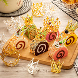15Pcs Crown Cake Topper, Gold Silver Mini Crowns, Small Crystal Pearl Cupcake Toppers for Flower Arrangements Cupcake Baby Shower Birthday Party