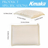 KMAKII Bamboo Kitchen Sponges Dish Sponges Natural Cleaning Sponges Beige 6 Pack