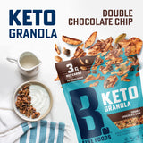 B. Fine Foods - Keto Granola High Protein Snack - Double Chocolate Chip - Breakfast Blend of Coconut, Seeds & Nuts - 3g Net Carbs, Gluten