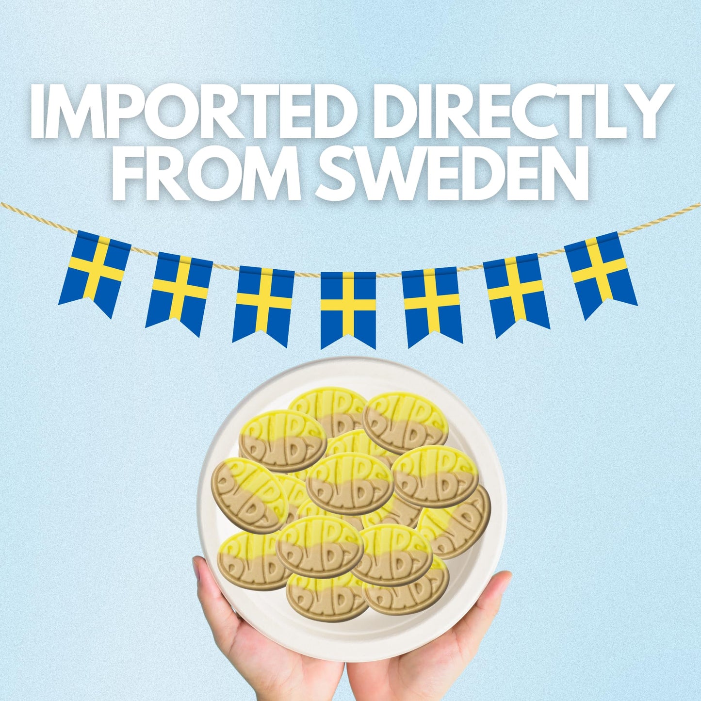HELLO CANDY Swedish BANANA BUBS Candy, 0.5 lb Bag - Soft Fruit Chews, Scandinavian Sweets for Kids & Adults