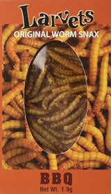 Larvets BBQ Flavored Edible Worms - Crunchy Roasted Insect Snack - High Protein, Sustainable and Nutritious Novelty Food Gift - Fun Bug Snack for Kids