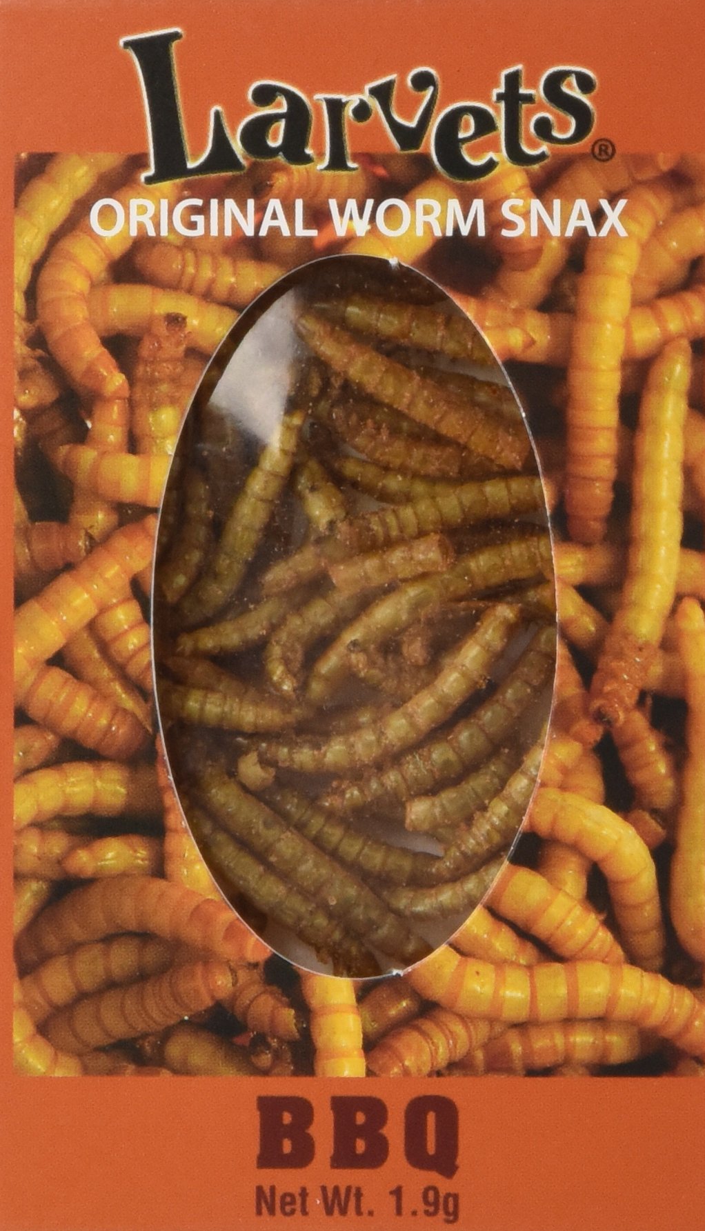 Larvets BBQ Flavored Edible Worms - Crunchy Roasted Insect Snack - High Protein, Sustainable and Nutritious Novelty Food Gift - Fun Bug Snack for Kids