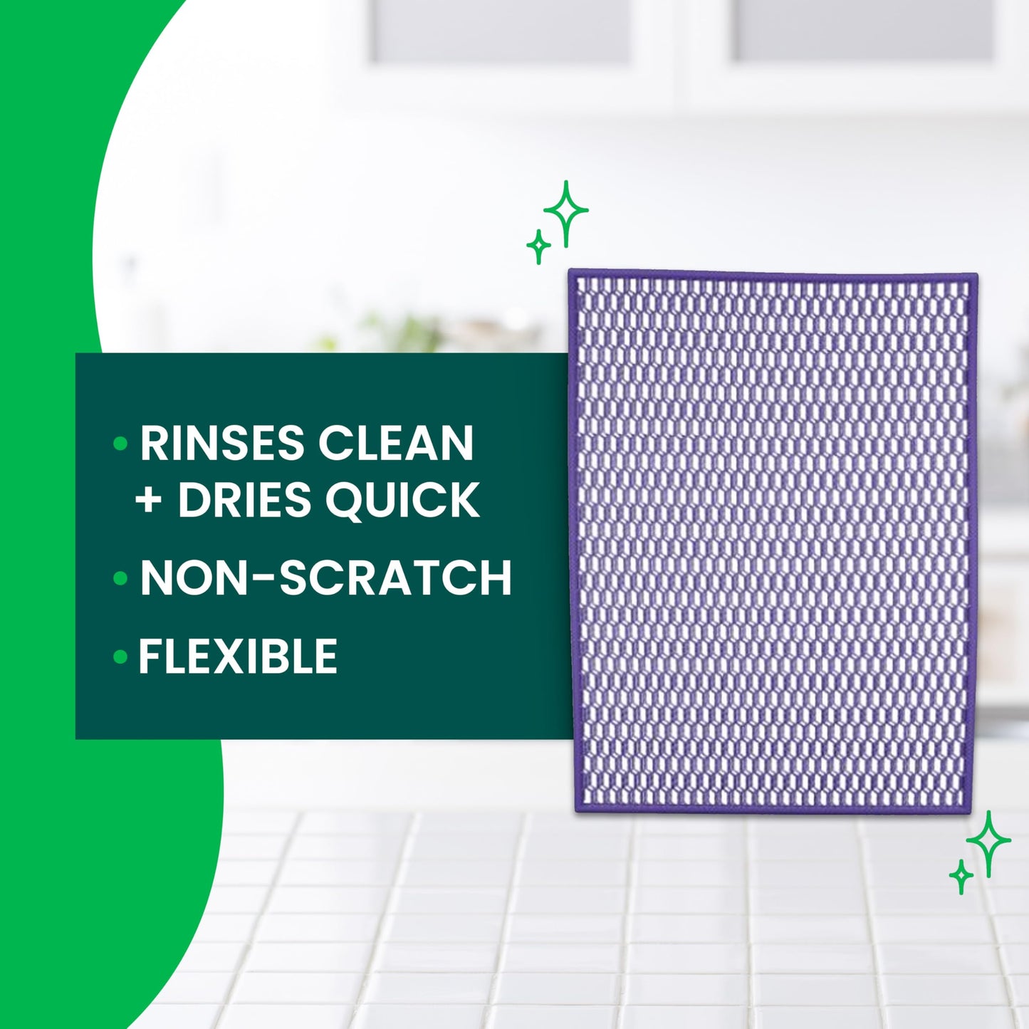 Scotch-Brite Stay Clean Scrubbing Dish Cloths, Rinses Clean and Dries Quick, 2 Non-Scratch Dish Cloths
