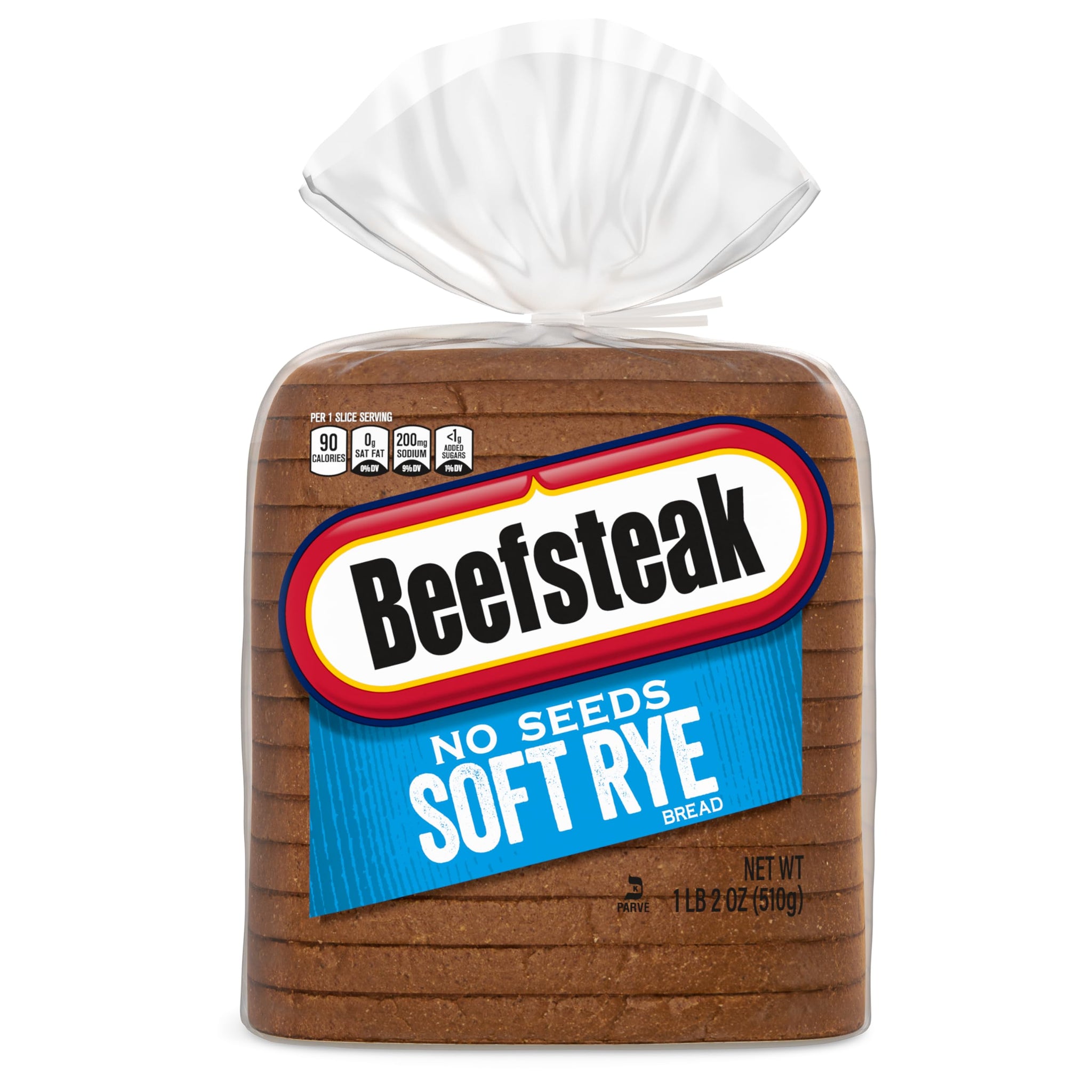 Beefsteak No Seeds Rye Bread, Plain Rye Bread, 18 oz Bag