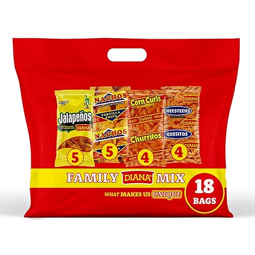 Diana Jalapeños, Nachos, Churritos and Quesitos Snack Variety Pack, 18 Bags, 16.8 Oz