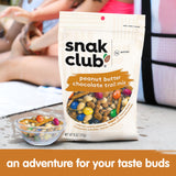 Snak Club Peanut Butter Chocolate Trail Mix with Peanuts, Peanut Butter M&M’S, Toffee Peanuts, and Pretzels, 11 oz Resealable Bags, 3 Pack