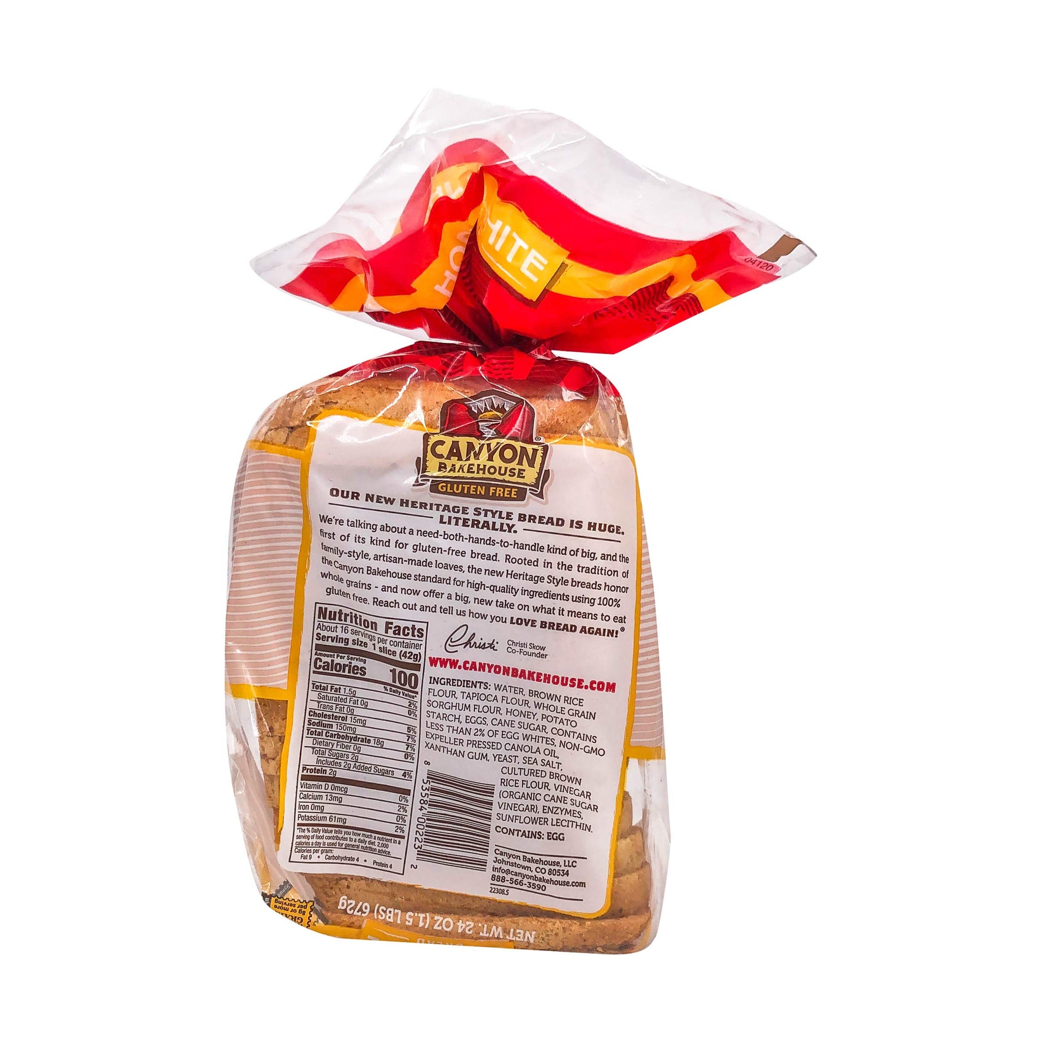 Canyon Bakehouse Heritage Honey White Bread, Gluten-Free , 24 oz (Frozen)