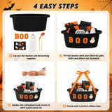 MELLBAY Halloween Boo Gift Basket, Black Boo Trick or Treat Buckets