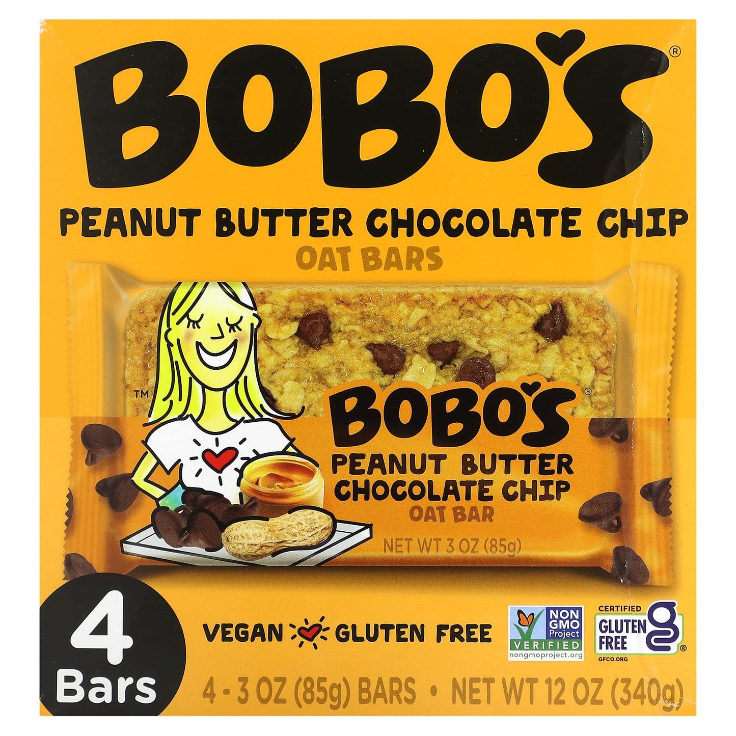 BOBOS OAT BARS Peanut Butter Chocolate Chip Oat Bars, 12 OZ