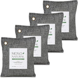 Moso Natural Air Purifying Bag 200g (4 Pack) | Premium Bamboo Charcoal Odor Absorber for Home & Car | Closet Odor Eliminator, Small Room Deodorizer
