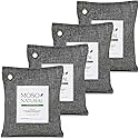 Moso Natural Air Purifying Bag 200g (4 Pack) | Premium Bamboo Charcoal Odor Absorber for Home & Car | Closet Odor Eliminator, Small Room Deodorizer